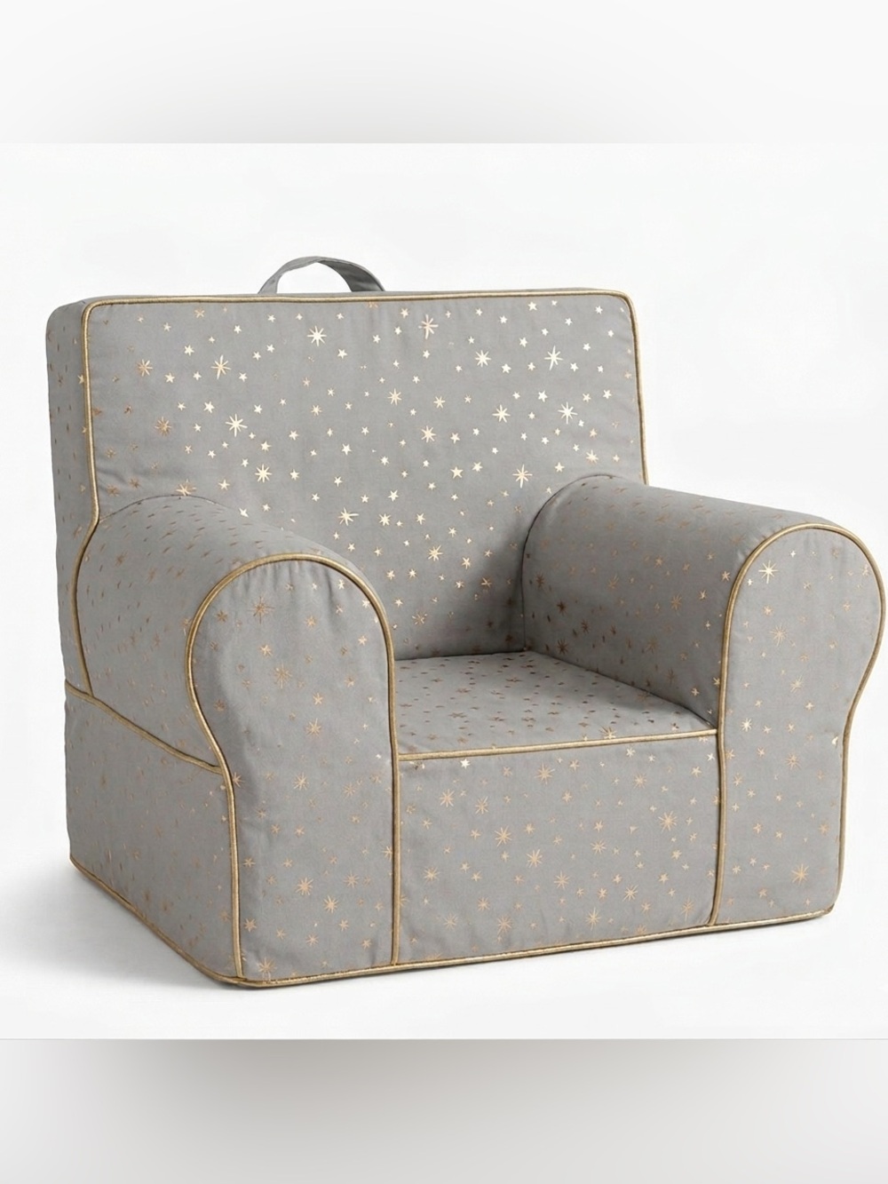 NWOT Pottery Barn Kids PBK Metallic Star My First Anywhere Chair slipcover, gray